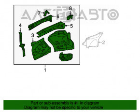 Panoul frontal stânga Lexus ES300h ES350 13-18, negru, cu stâlp central, bara