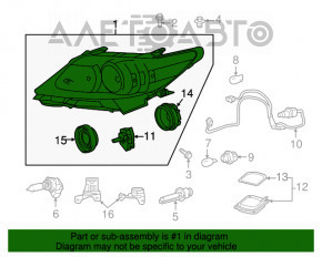 Far stânga față asamblată Lexus ES300h ES350 13-15 pre-restilizare cu xenon + LED DRL