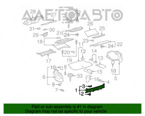 Накладка проема багажника Lexus LS460 LS600h 07-08 черн, царапины, без заглушки