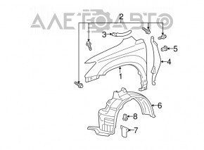 Bara de protecție față dreapta Lexus RX300 RX330 RX350 04-09, plastic nou, neoriginal