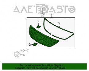 Решетка радиатора grill Lexus RX400h 06-09 оторван угол, вздулся хром