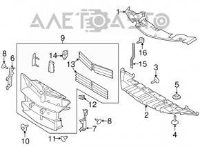 Jaluzele deflectorului radiatorului asamblate Lincoln MKC 15- cu motor electric