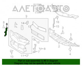 Grila radiatorului dreapta Lincoln MKC 15- are suportul rupt, fisura