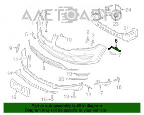 Suportul pentru bara de protecție față dreapta Lincoln MKC 15-18, nou, aftermarket.