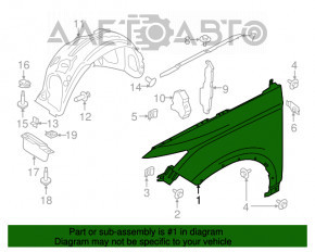 Aripa față stânga Lincoln MKC 15-19, nouă, originală OEM