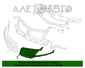 Grila radiatorului stânga Lincoln MKC 15-18 pre-restilizare cu ramă