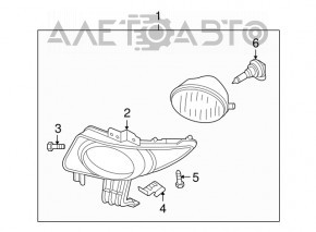 Farul de ceață dreapta pentru Mazda3 03-08, nou, neoriginal.