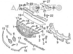 Решетка радиатора grill Mazda 6 13-17 в сборе