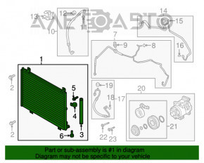 Radiatorul condensatorului de aer condiționat Mazda CX-9 16-