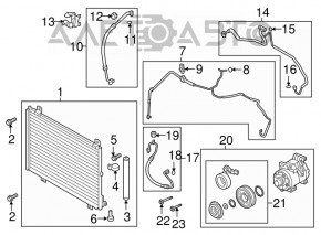 Radiatorul condensatorului de aer condiționat Mazda CX-9 16- nou TYC Taiwan