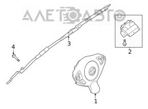 Airbag-ul de siguranță din volanul șoferului pentru Nissan Altima 13-18, negru, a fost declanșat.