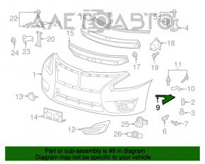 Suportul pentru bara de protecție față dreapta principală Nissan Altima 13-15 nou TW neoriginal