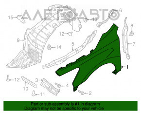Крыло переднее левое Nissan Altima 13-15 дорест