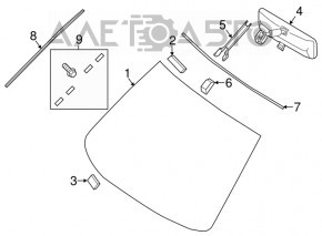 Лобовое стекло Nissan Altima 13-18 Carlex, песок, тычки