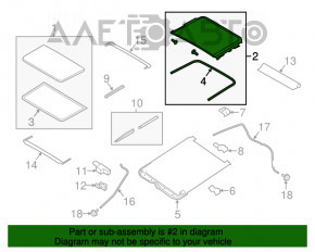 Geam panoramic spate Nissan Rogue 14-20