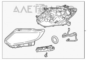 Far stânga față Nissan Rogue 14-16 complet cu LED-uri