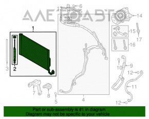 Radiatorul condensatorului de aer condiționat Porsche Cayenne 958 11-17, nou, original OEM