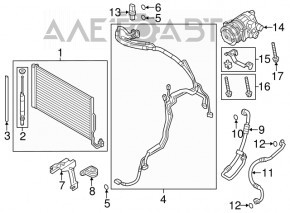 Radiatorul condensatorului de aer condiționat Porsche Cayenne 958 11-17