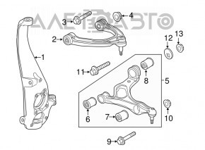 Maneta inferioară față stânga Porsche Cayenne 958 11-17 are silentblocurile rupte