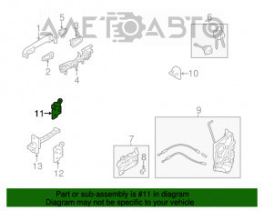 Buclele ușii din față stânga superioară pentru Subaru Forester 14-18 SJ.