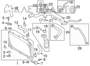 Rezervor de expansiune pentru răcirea motorului Subaru Forester 14-18 SJ 2.5, 2.0 fără capac