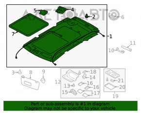 Acoperirea plafonului pentru Subaru Forester 14-18 SJ cu trapa gri, material rupt