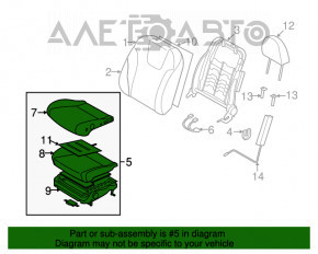 Пассажирское сидение Subaru Forester 14-18 SJ с airbag, механич, кожа серая,под чистку