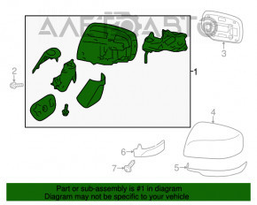 Oglindă laterală stângă Subaru Forester 14-18 SJ, cu 7 pini, structură