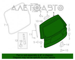 Дверь багажника голая со стеклом Subaru Forester 14-18 SJ графит 61K, тычка