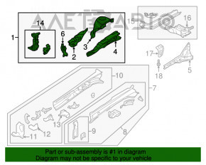 Partea din față stânga a Subaru Forester 14-18 SJ.