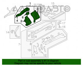 Partea din față dreapta a Subaru Forester 14-18 SJ este roșie, pe caroserie.