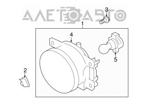 Farul de ceață stânga pentru Subaru Forester 14-16 SJ pre-restilizare, nou, neoriginal.