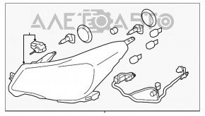 Far stânga față Subaru Forester 14-16 SJ pre-restilizare, halogen, lipsește un suport, două fisuri