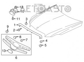 Grila radiatorului de sus pentru Subaru Forester 14-16 SJ pre-restilizare, cu sigla în mijloc.