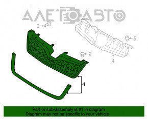 Решетка радиатора grill низ Subaru Forester 14-16 SJ 2.5 дорест