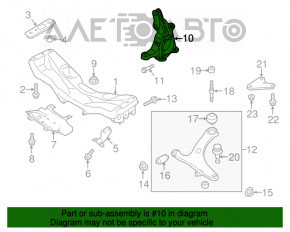 Цапфа передняя левая Subaru Forester 14-18 SJ ржавая, с отпиленой шаравой