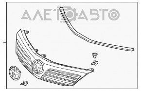 Решетка радиатора grill со значком Toyota Camry v50 12-14 hybrid usa