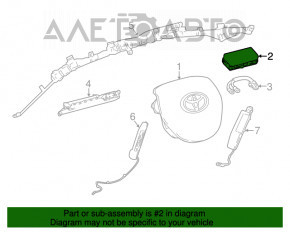 Airbag-ul pasagerului din bordul Toyota Camry v70 18- cartușul pirotehnic ruginit.