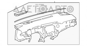 Panoul frontal al torpedo-ului fără AIRBAG pentru Toyota Camry v70 18-20, negru, pentru curățare chimică.