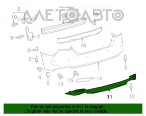 Buza bara din spate a Toyota Camry v70 18- LE\XLE, structura, zgârieturi.