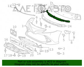 Absorbantul de bara fata inferioara Toyota Camry v70 18-20 SUA este rupt