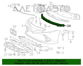 Absorbantul de bara fata inferioara Toyota Camry v70 18-20 SUA are fisuri, este strans