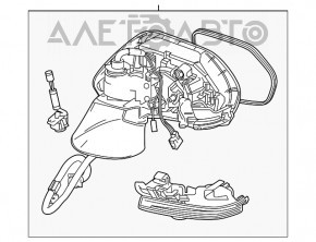 Oglindă laterală stângă Toyota Camry v70 18- 3 pini, grafit