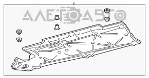 Protecția podelei stânga Toyota Camry v70 18- este ruptă, șifonată, zdrobită.