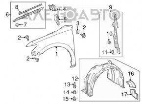 Aripa din față stânga Toyota Camry v70 18- nou, neoriginal.