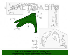 Aripa dreapta fata Toyota Camry v70 18- gri 1H1, stropitori