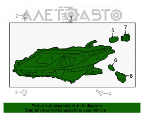 Far dreapta față Toyota Camry v70 18- complet cu LED-uri triple