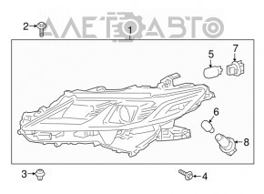 Far dreapta față Toyota Camry v70 18- Triple LED nou, neoriginal