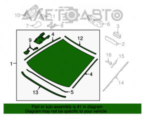 Лобовое стекло Toyota Camry v70 18-20 с молдингом