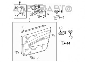 Capacul ușii, cartela frontală stânga Toyota Prius 2004-2009 bej.